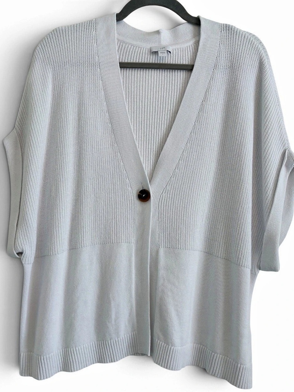 J.Jill White Knit Button-Front Cardigan | Size Large